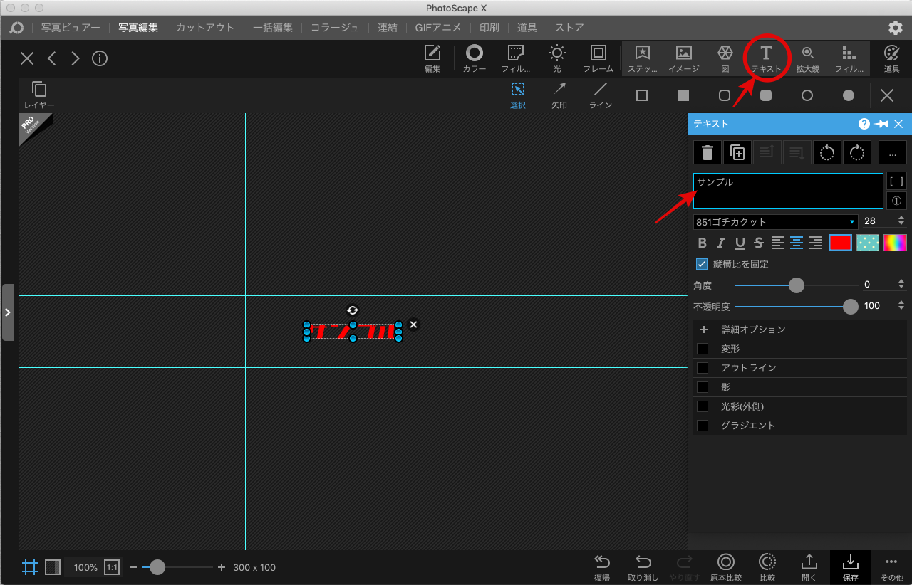 Photoscapeの透過を使って文字だけのロゴ作成